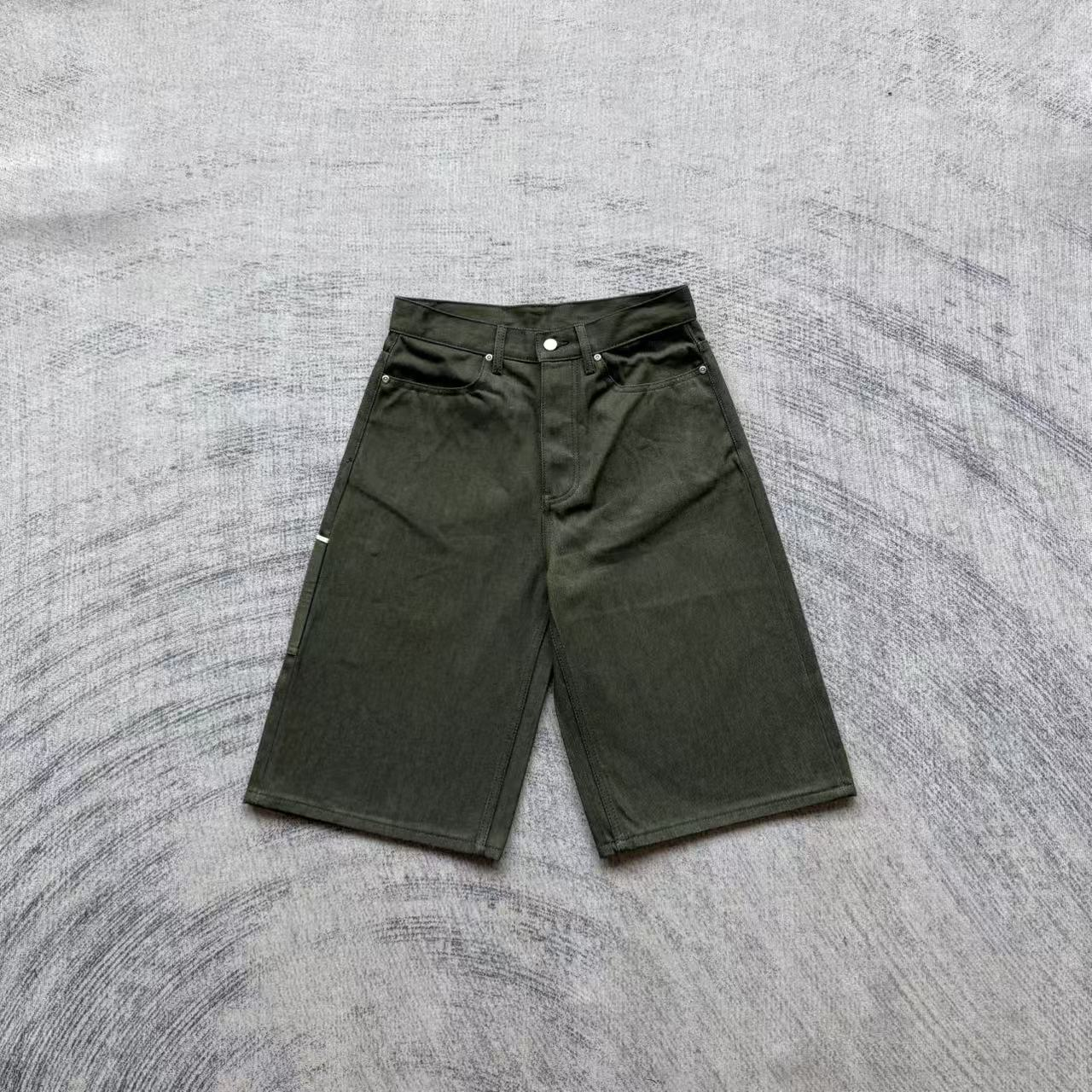 Olive Button-Fly Carpenter Shorts