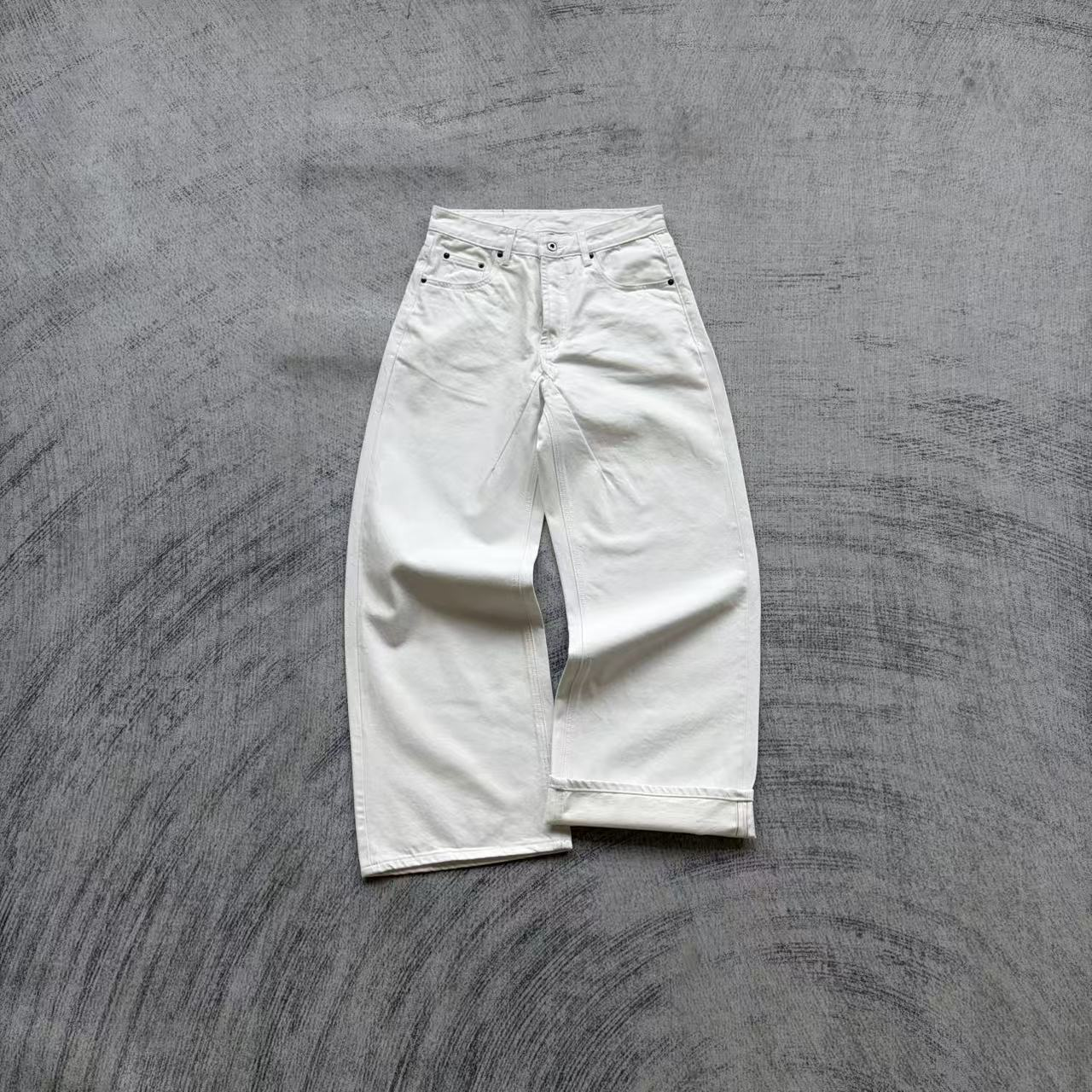 Off-White Selvedge Wide-Leg Jeans