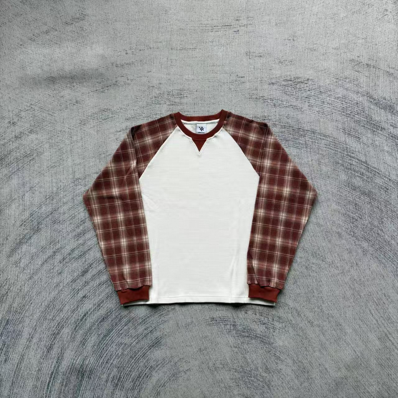 VRROCK Rust Plaid Waffle Raglan