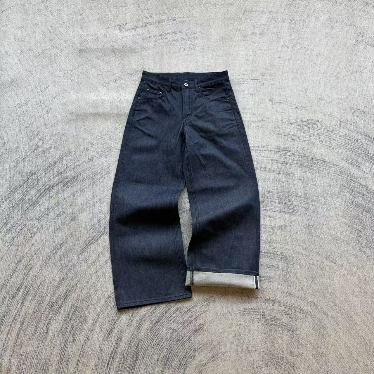 Raw Indigo Selvedge Wide-Leg Jeans