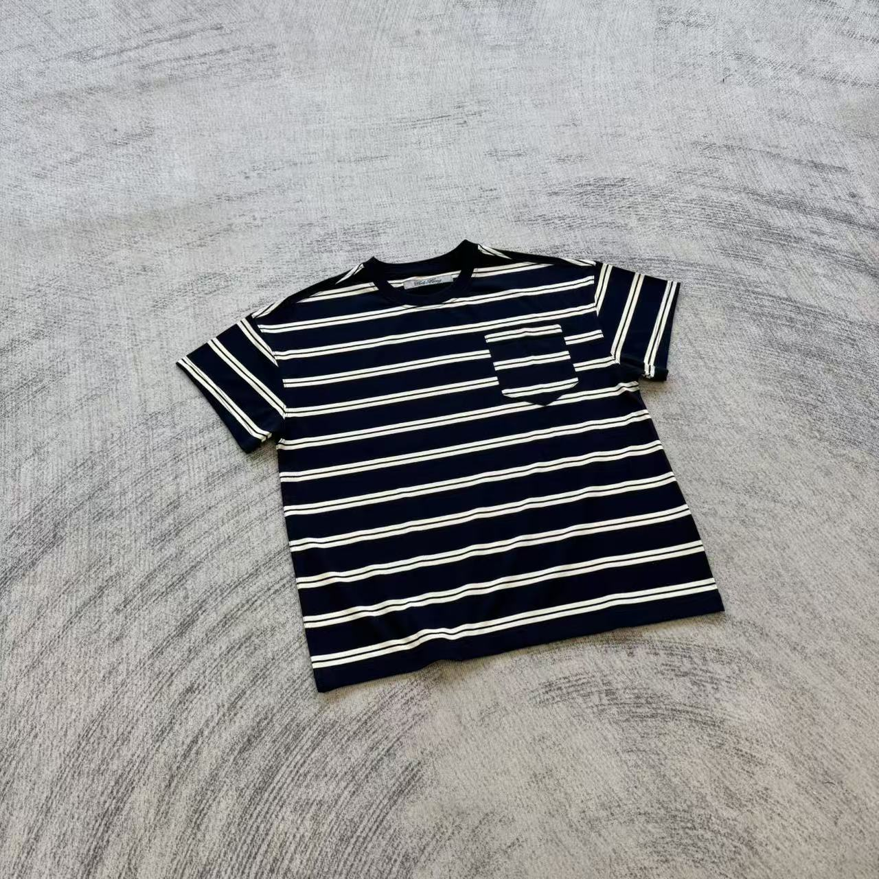 Cole Henry Navy Striped Pocket Tee