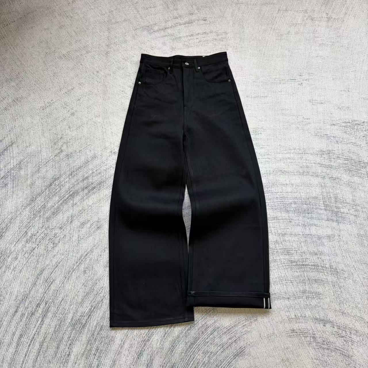 Side-Stripe Selvedge Wide-Leg Pants