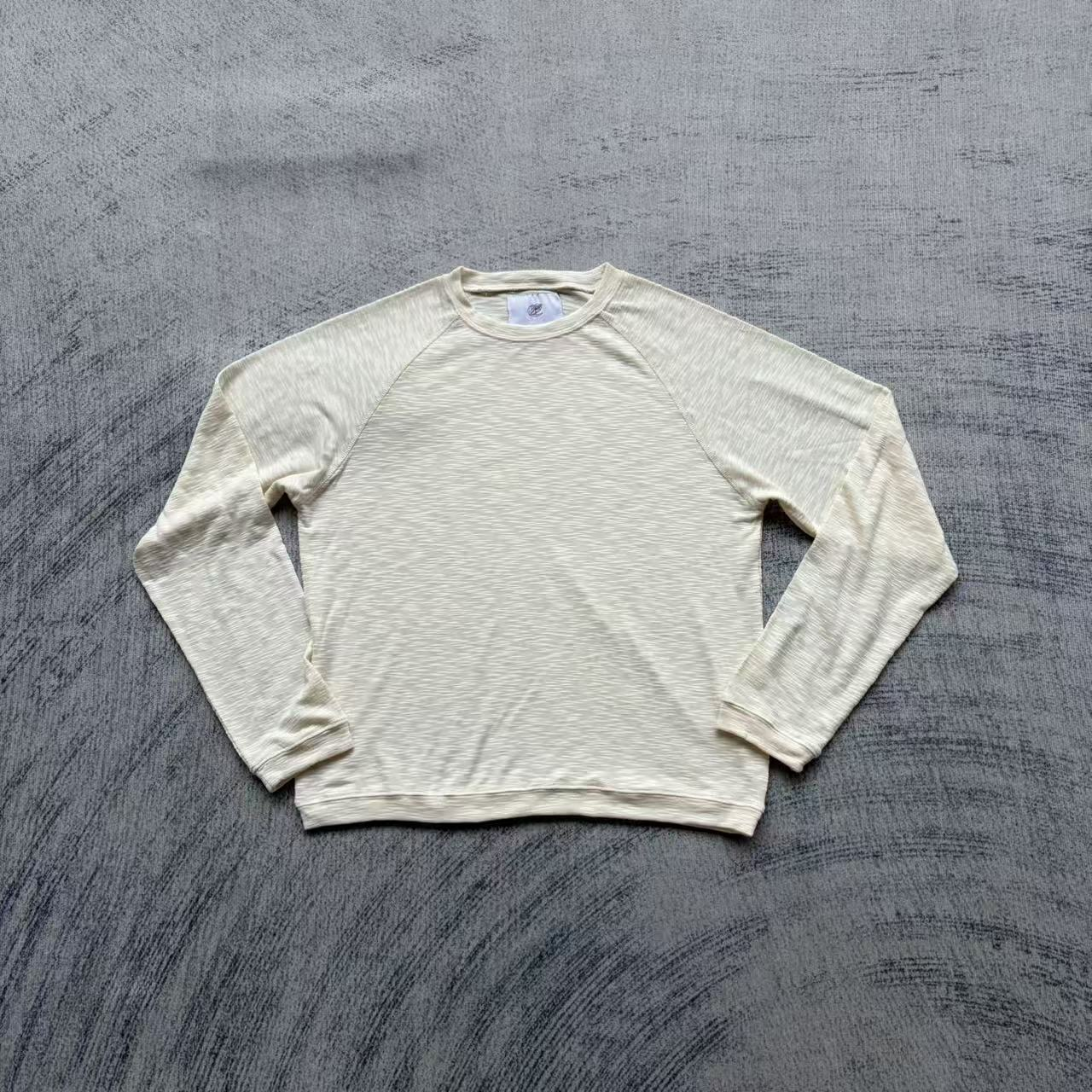Cream Slub Knit Raglan Long Sleeve